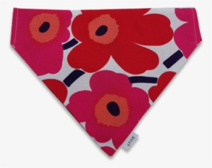 6five Reversible Red Scarf In Marimekko Fabric - Marimekko - Pieni Unikko Placemat, Stitched, White