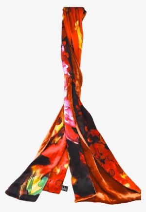 Lovejoy Oblong Scarf In Caramel Velvet & Floral Silk