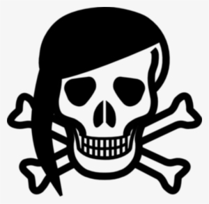 Jolly Roger With Red Scarf Md Image - Skull And Crossbones Silhouette