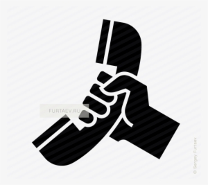 Vector Icon Of Hand Holding Telephone Receiver - Vector Graphics