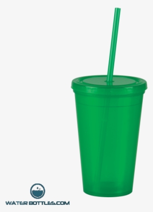 Insulated Straw Tumblers Translucent Green - Green Plastic Cup With Straw Png