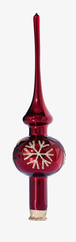 Tree Top Red With Golden Stars And Flakes - Red