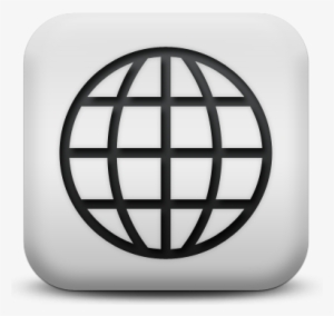 124732 Matte White Square Icon Business Globe 1 - Icon