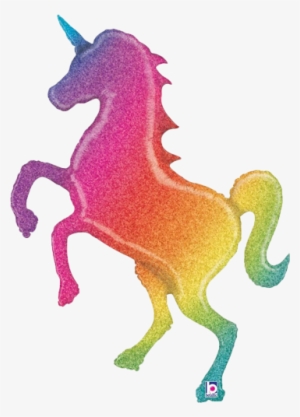 54" Giant Glitter Rainbow Unicorn Balloon - Unicorn Balloons