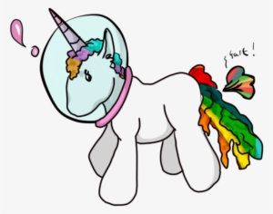 Space Unicorn With Rainbow Gas By Zer - Unicorn Animation