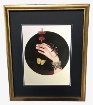 Vintage Gold Frame Gucci Spider & Butterfly Hand Illustration - Art