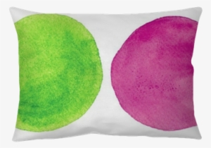 Watercolor Hand Painted Circle Pillow Cover • Pixers® - Cushion