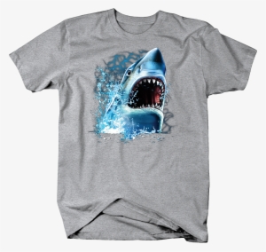 Great White Shark Jumping Out Of Ocean Water