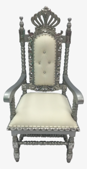 Silver And Cream Crown Chair - Princess Chair