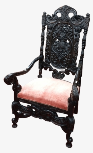 Antique Gothic Pierced Carved Highback Chair - Chair