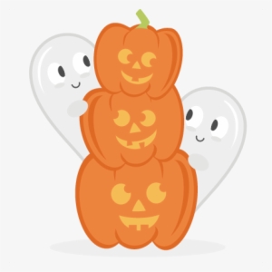 Pumpkins With Ghosts Svg Cut Files For Scrapbooking - Scalable Vector Graphics