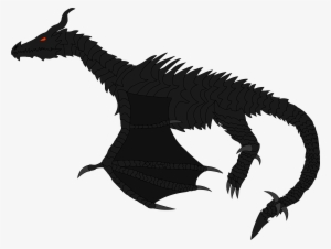 Alduin Drawing Pencil - Skyrim Dragon Silhouette Png