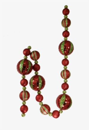 Red And Green Ornament Garland - Red