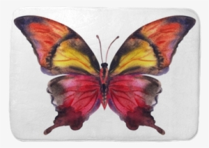 Maroon-yellow Butterfly, Watercolor Painting - Watercolor Painting