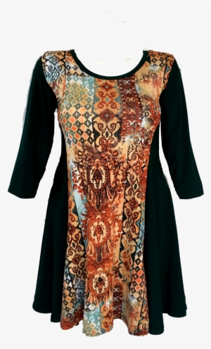 Plus Size Women's Color Block 3/4 Sleeve Tunic For - Jill Alexander Designs