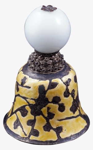 Chinese Mandarin White Peking Glass Hat Finial 19th - Peking Glass