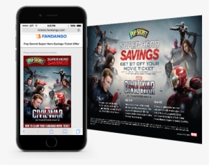 Fandango Pop Secret Captain America Movie Offer - Iphone - 600x486 PNG