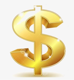 Golden Dollar Sign White - Gold Dollar Sign