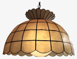 Vintage Capiz Shell Hanging Swag Lamp - Vintage Capiz Shell Hanging