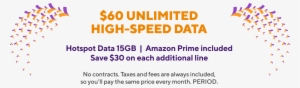 $60 Unlimited High-speed Data - Electric Blue