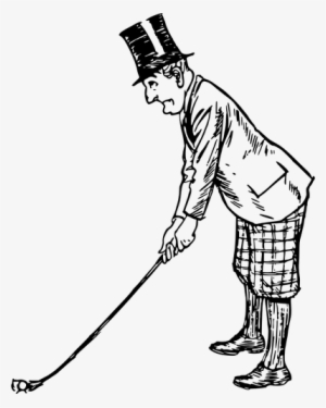 Golf Player Drawing Public Domain Vectors - Dessin Joueur De Golf