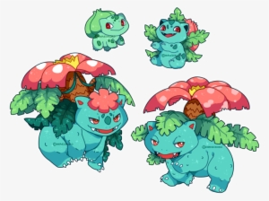 Bulbasaur, Ivysaur, Venusaur Y Mega Venusaur Pokemon - Mega Venusaur And Venusaur
