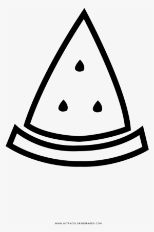 Watermelon Slice Coloring Page - Line Art