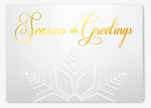 Picture Of Gold Embossed Snowflake Greeting Card - Calligraphy