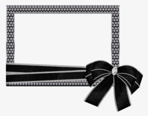 Silver Transparent Png Photo Frame With Diamonds And - Black And White Bow Frames