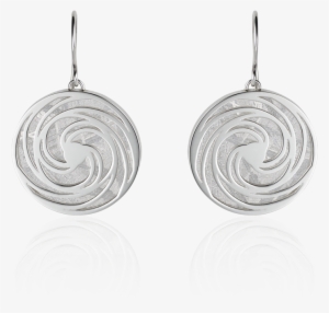 Meteorite Crop Circle Swirl Earrings In Silver - Earring