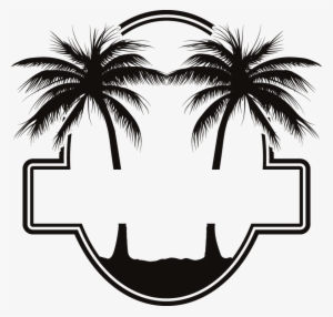 Beach Silhouette Labels - Beach Png Clipart Silhouette