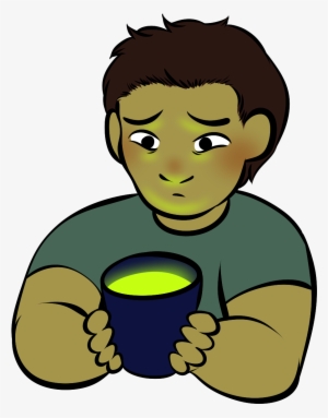 Illustration Of A Person Drinking Contaminated Water - Cartoon