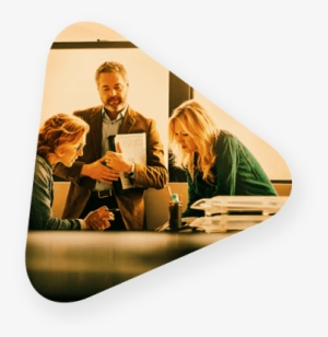 Triangle Shows A Team Of Three People Working On A - Management