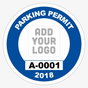 Circle Parking Permit With Your Logo - Shepherd University Logo