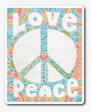 Love And Peace Design Vinyl Die Cut Sticker