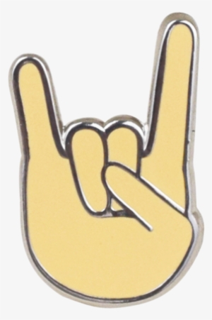 Rock On Emoji Pin - Emoji