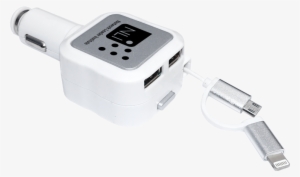 Apple Certified Car Charger With Retractable Cord - Mfi Certified All-in-one Car Charger