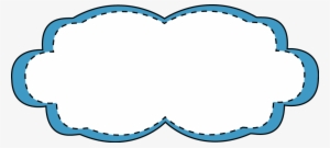 Blue Stitched Frame - Clip Art