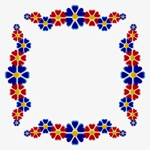 This Free Icons Png Design Of Red And Blue Floral Frame