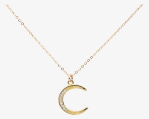 Cz Half Moon Necklace - Pendant