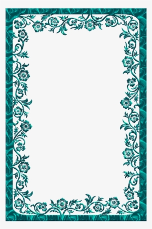 Large Turquoise Transparent Frame - Png Border Design Blue Clipart