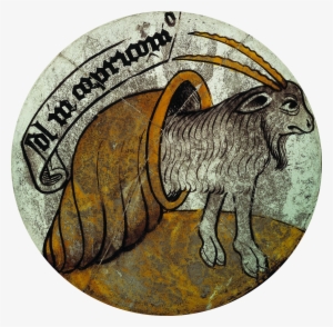 Capricorn By English School - Stained Glass Capricorn Note Cards (pk Of 20)