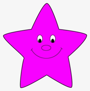 Lilac Clipart Star - Pink Smiley Star