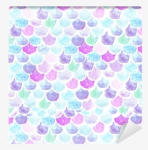 Watercolor Seamless Pattern Scales Wallpaper • Pixers® - Mermaid Scales Throw Pillow