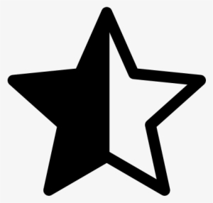 Star Shape With Half Full Vector - Rate Icon