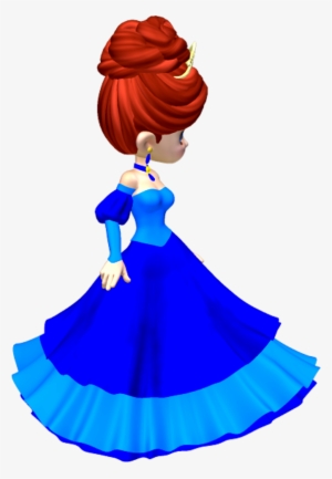 Dress Clipart Blue Princess - Princess With Blue Dress Clipart Png