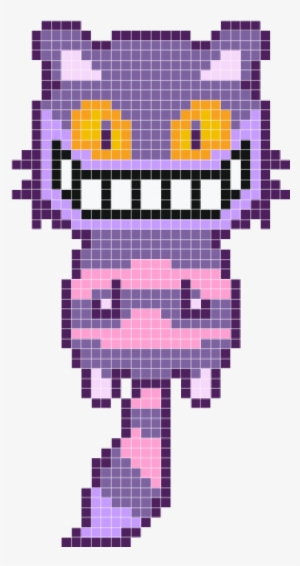 Cheshire Cat - Pixel Art Chat Alice Au Pays Des Merveilles