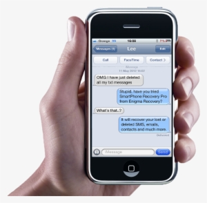 Hand Holding Iphone - Iphone Message In Hand