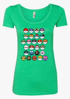 Pokemon Go Poke Balls Next Level Ladies Triblend Scoop - Happy Halloween With Pumpkin Ladies Scoop Neck