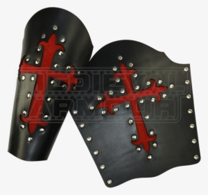 Gothic Cross Leather Arm Bracers - Belt